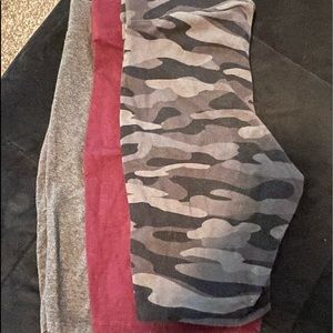 Torrid bike shorts - Lot of three pair sz 1 (14-16) Gray, Camo, burgundy